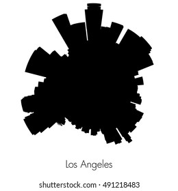 Los Angeles vector circular skyline