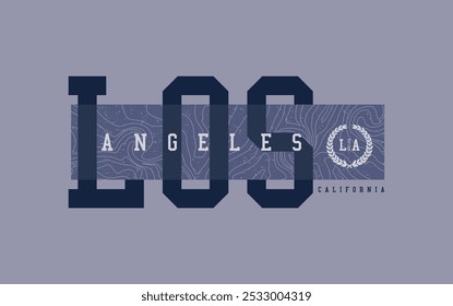 slogan impresso na costa oeste de los angeles com efeito grunge para camiseta em tê gráfica .