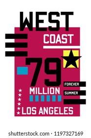 los angeles west coast,t-shirt design