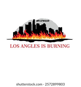 Los Angeles wildfires illustration design vector