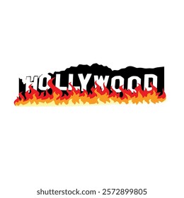 Los Angeles wildfires illustration design vector