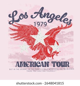 los angeles wings arizona vector tee print brush grunge wild tour american dream star typography rhinestone retro vintage