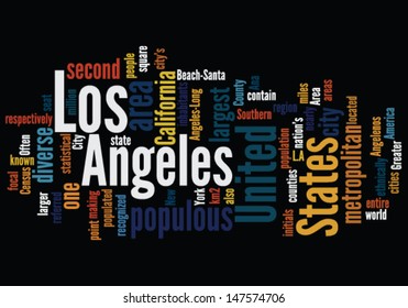 Los Angeles word cloud concept Los Angeles word cloud concept on black background