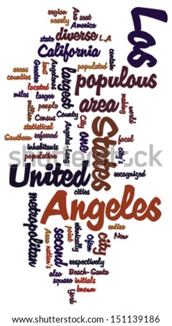 Los Angeles word cloud concept Los Angeles word cloud concept of white background