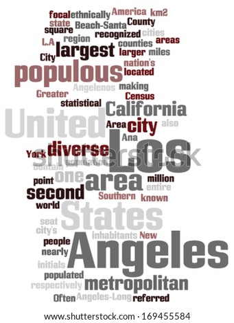 Los Angeles word cloud concept Los Angeles on white background