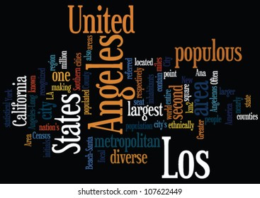 "Los Angeles" word cloud on black background