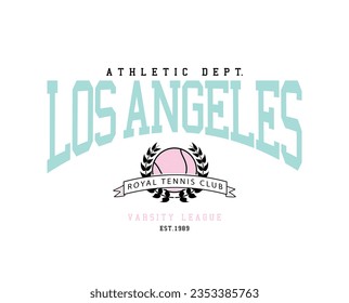 Los Angeles words. College style vintage typography. Vector illustration design for slogan tee, t shirt, fashion print, poster, sticker, card.