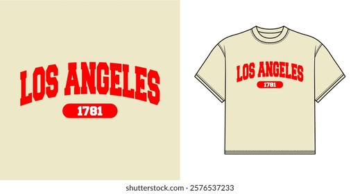 Los Angeles writing is suitable for t-shirt design