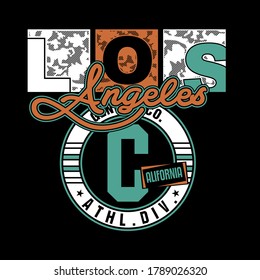 Los Angeles,California.vintage and typography design in vector illustration.clothing,apparel and other uses.Eps10