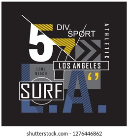 LOS ANGELES/SURFING typography design t shirt,vector illustration