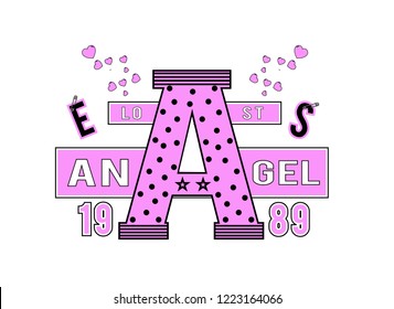 Los Angeles,t shirt graphic design, vector artistic illustration graphic style, vector, poster, slogan.