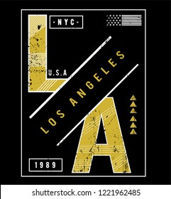 Los Angeles,U.S.A.  t shirt graphic design, vector artistic illustration graphic style, vector, poster, slogan.