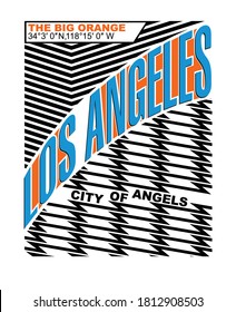 Los Angeles.Vintage and typography design in vector illustration.clothing,t-shirt,apparel and other uses.Abstract design with the grunge and denim style. Vector print, typography, poster. 