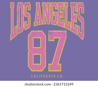 Los angels city print. Collage look retro typography print design for apparel, sticker, batch, background, poster and others.