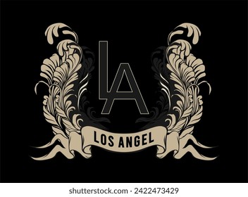 los angels typography vector urban for print t shirt