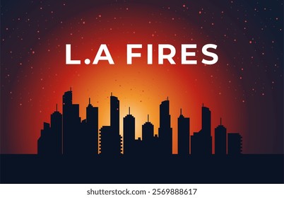 Los angles city fires illustration 