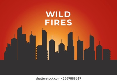 Los angles city fires illustration 