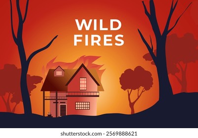 Los angles city fires illustration 