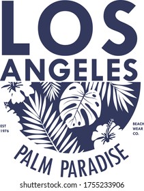 los angles palm paradise t shirt print