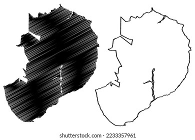 Los Cabos municipality (Free and Sovereign State of Baja California Sur, Mexico, United Mexican States) map vector illustration, scribble sketch Los Cabos map