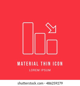 Los Graph Bright red material designed line thin flat icon / logo
