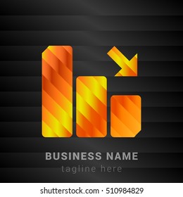 Los Graph Orange, Yellow and Black silk fashion premium icon / Logo