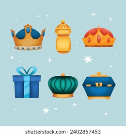 Los Reyes Magos ( Translation - Three Wise Men ). Happy epiphany day. January 6. Nativity of Jesus. Vector illustration decorative elements for Poster, Banner, Flyer, Greeting, Card, Cover, Post.