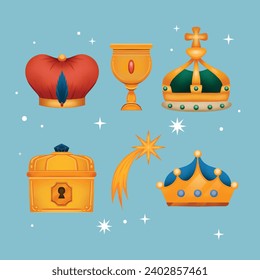 Los Reyes Magos ( Translation - Three Wise Men ). Happy epiphany day. January 6. Nativity of Jesus. Vector illustration decorative elements for Poster, Banner, Flyer, Greeting, Card, Cover, Post.