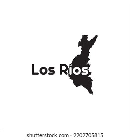 Los Rios map and black lettering design on white background