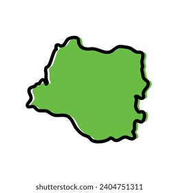 Los rios region of Chile vector map illustration.