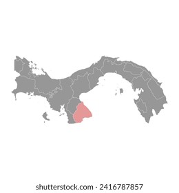 Los Santos Province map, administrative division of Panama. Vector illustration.