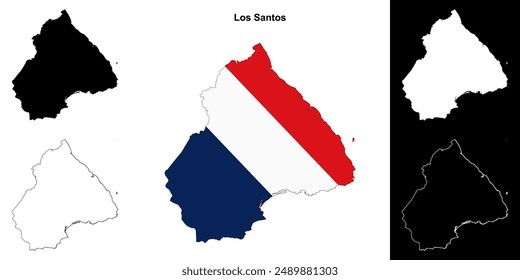 Los Santos province outline map set