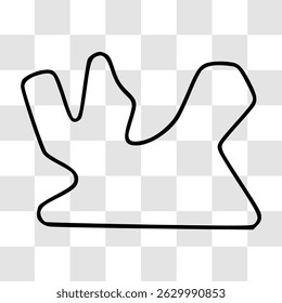 Losail International Circuit. Motorsport race track vector map with racing flag background