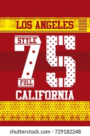 losangeles california varsity sports vector design colorful