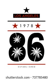 losangeles varsity palm tree vector design