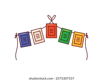 losar tibetan new year bunting isolated