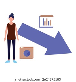 Lose chart :Vector Icon which can easily modify or edit

