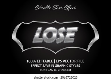 lose gaming editable text effect 3d style