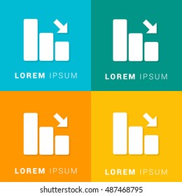 Lose Graph Four Color Material Designed Icon / Logo
