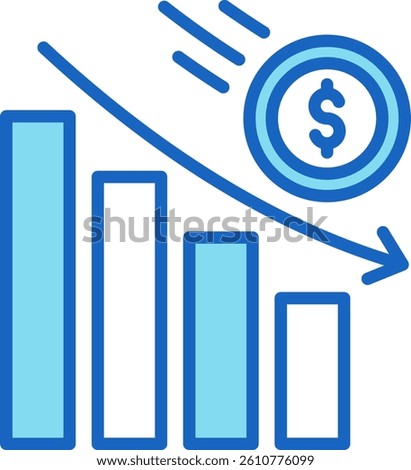 Lose Icon Blue Vector Illustration