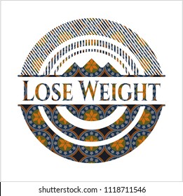 Lose Weight arabesque style badge. arabic decoration.