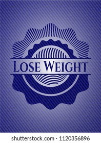 Lose Weight badge with denim background