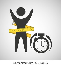 lose weight concept chronometer time vector illustration eps 10