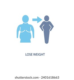 Lose weight concept line icon. Simple element illustration. Lose weight concept outline symbol design.