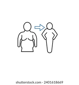 Lose weight concept line icon. Simple element illustration. Lose weight concept outline symbol design.