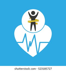 lose weight concept monitoring pulse vector illustration eps 10