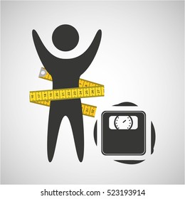 Lose Weight Concept Weight Scale Icon Vector Illustration Eps 10