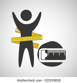 lose weight concept tape measure icon vector illustration eps 10