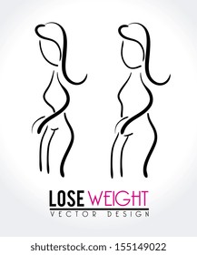 lose weight design over white background vector illustration