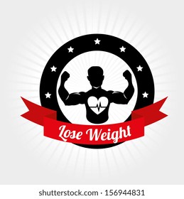 lose weight design over white background vector illustration 